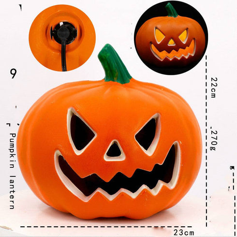 Hollow Plug-in Pumpkin Piles Placed Outdoors In The Park